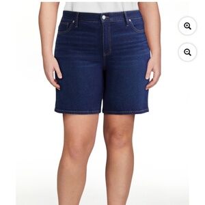 Terra & Sky Women’s Dk Wash Bermuda Shorts Size 14W NWT